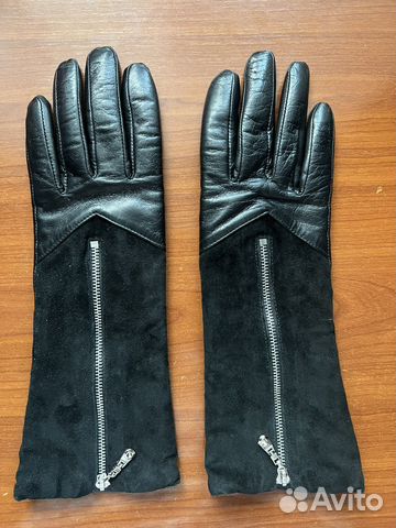 Перчатки кожа-замша
