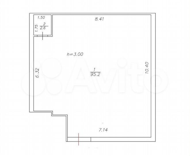 Торговая площадь с ремонтом, 97.8 м²
