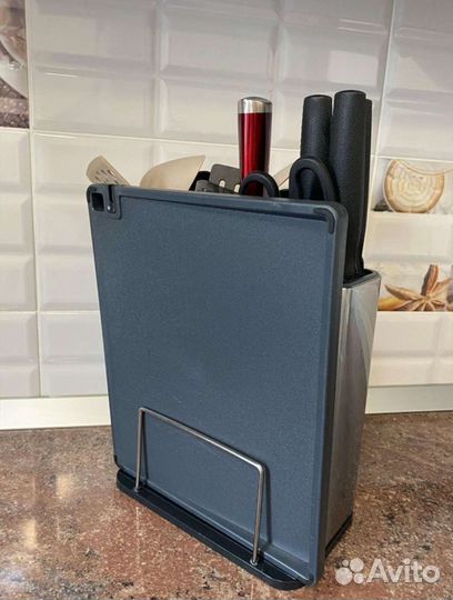 Набор: подставка для ножей+для приборов+доска