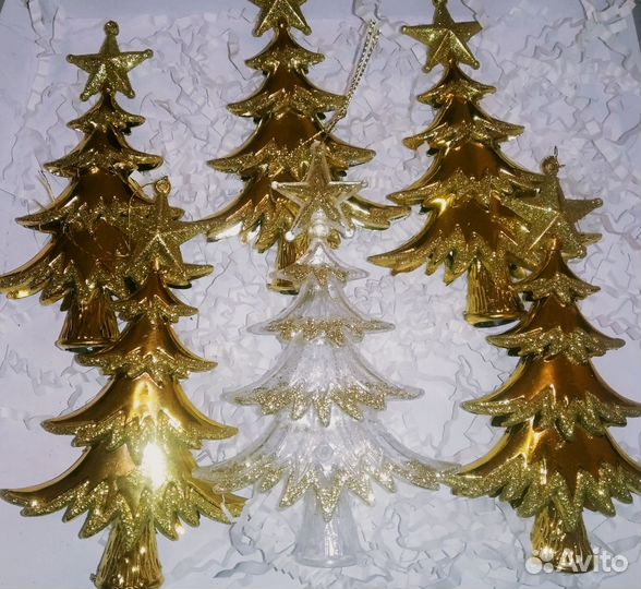 Наборы золотых ёлочных игрушек