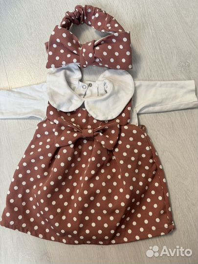 Нарядное платье боди на новорожденную 56 62