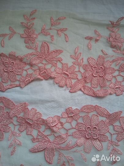 Оборка кружево вышитые узоры на сетке