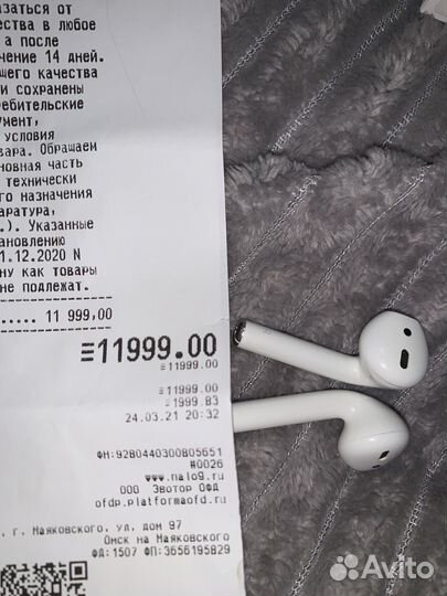 Правый наушник apple airpods 2