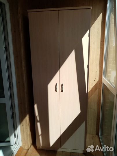 Шкаф распашной 2-х створчатый с полками (Ясень шим