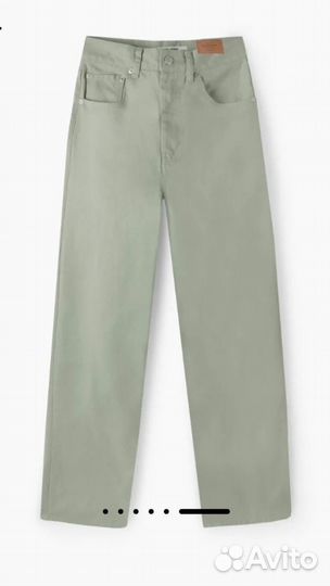 Оливковые джинсы Loose Straight с высокой талией