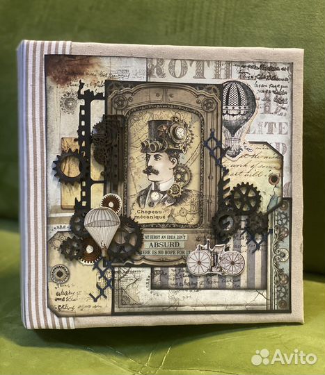 Фотоальбом ручной работы в стиле стимпанк