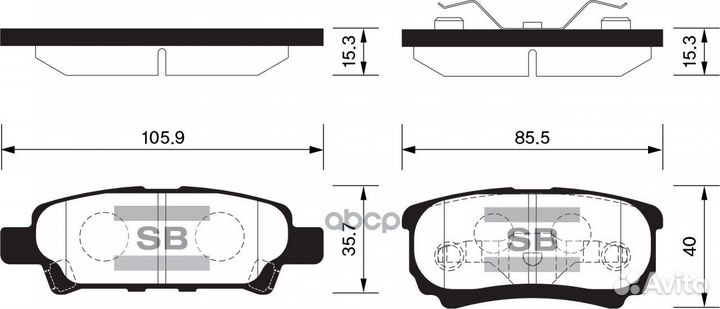 Колодки тормозные задние sangsin brake SP2111 S