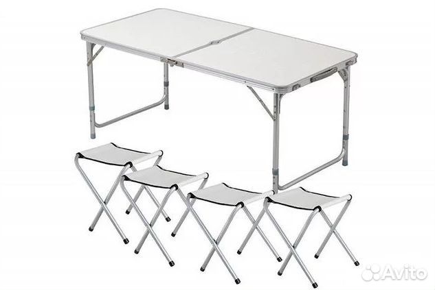 Стол складной туристический 120х60х70см + 4 стула