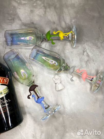 Маркеры для бокалов Фламинго