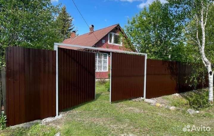 Забор, ворота 4 м, калитка - под ключ