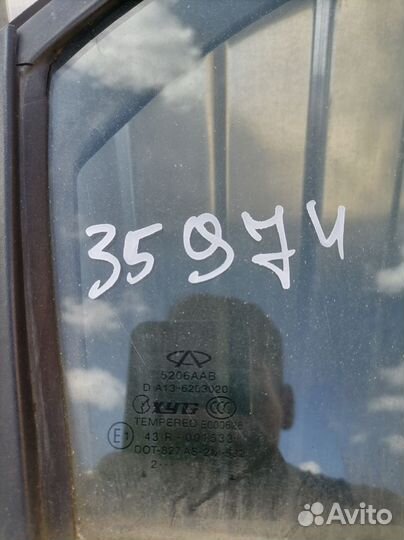 Стекло двери заднее правое Chery Bonus