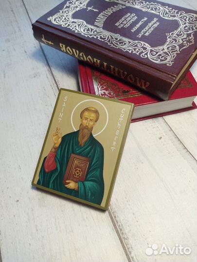 Кутберт Линдисфарнский рукописная икона