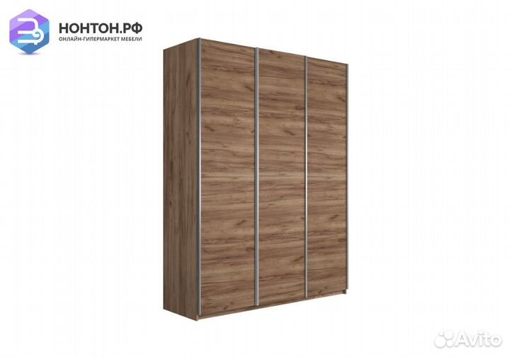 Шкаф-купе 3-х створчатый Прайм крафт табачный