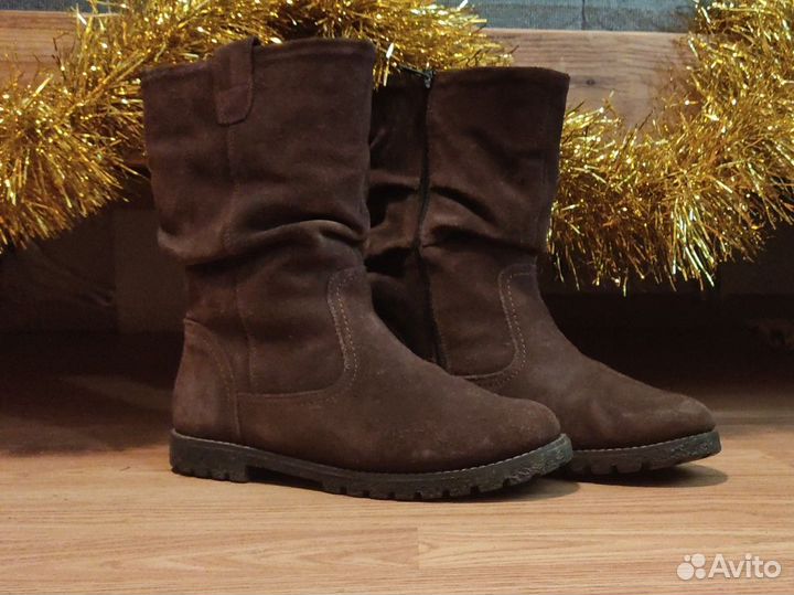 Зимние женские сапоги 38 натуральная замша