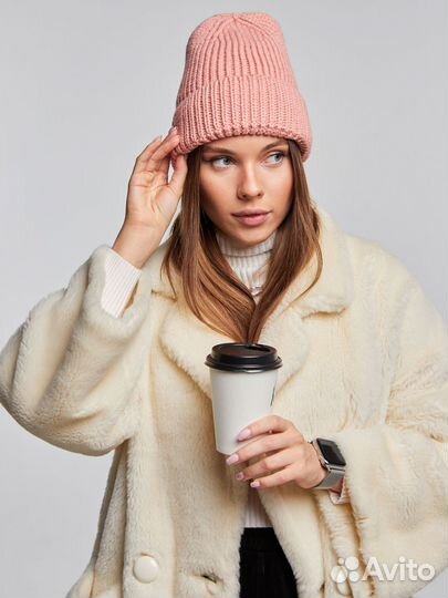 Шапка бини средней вязки Шапки Оптом