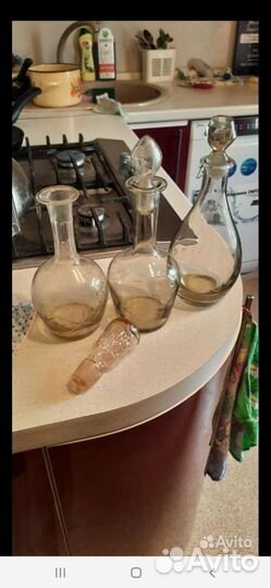 Ваза и графины, для фруктов стекло СССР