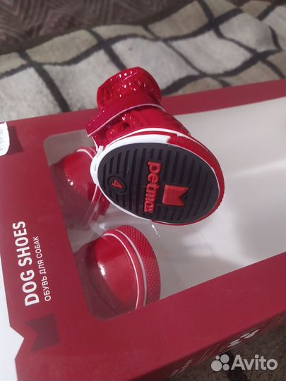 Ботинки дутики для собак L красный (унисекс)