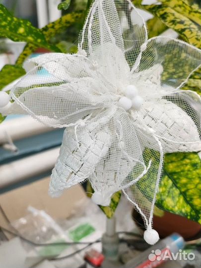 Новогодний декор - снежные цветы