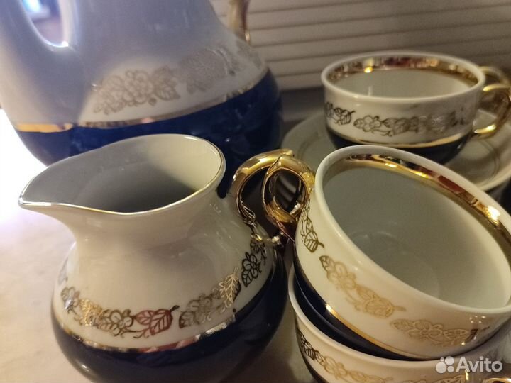 Сервиз кофейный кобальт винтаж раритет