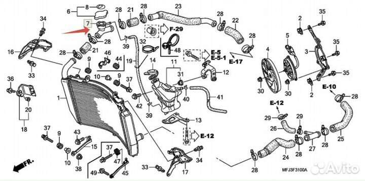 Honda Заливная горловина CBR 600 RR 2009-2019 19039-MFJ-D01