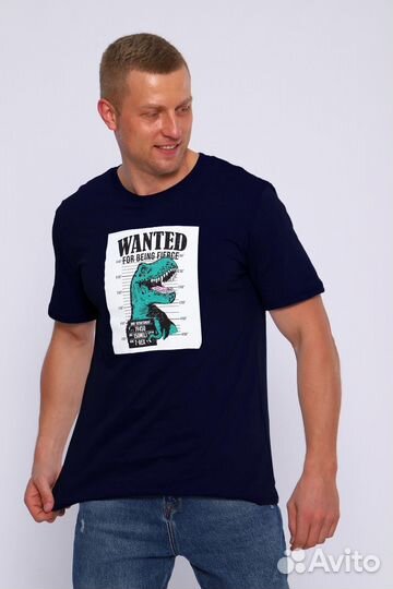 Футболка Wanted - темно-синий. Оптом