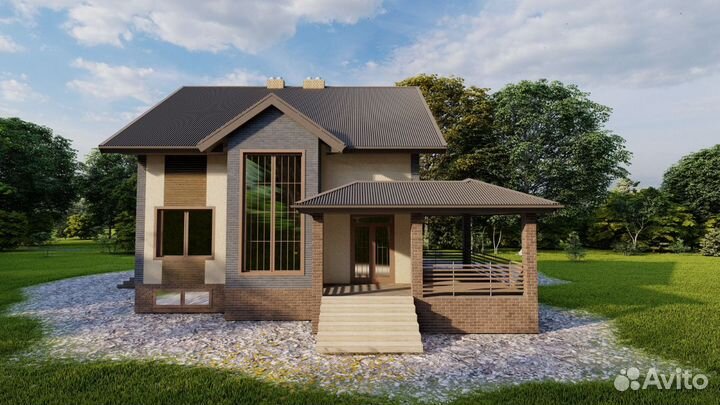 3D визуализация проектов дома, бани, а-фрейм, барн