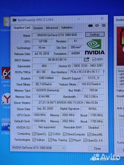 MSI GTX 1060 6GB gaming X