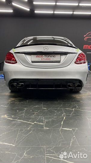 Диффузор+насадки C63 AMG стиль 2019+ C-class W205