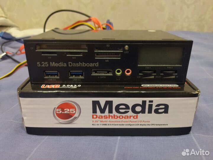 Картридер реобас термометр USB-хаб медиапанель 5в1