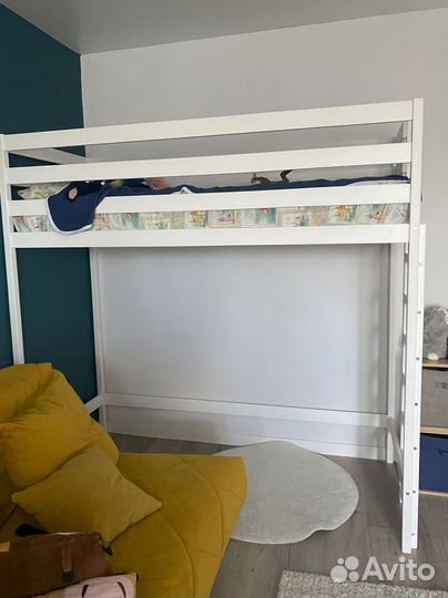 Детская кроватка чердак стандарт с горизонтальными