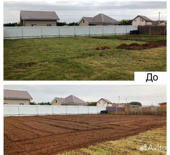 Вспашка земли, уплотнение, газон, покос травы