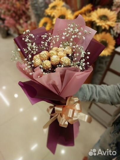 Сладкие букеты из конфет