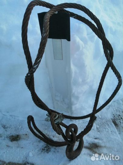 Трос стальной, бу; длинна 3,5; диаметр 20 мм