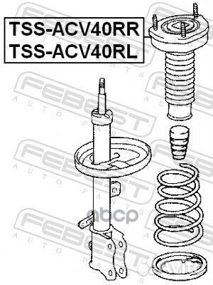 Опора заднего амортизатора правая, шт tssacv40