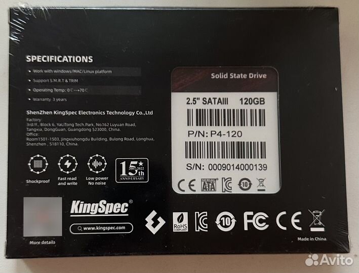 Новые SSD kingSpec 120gb