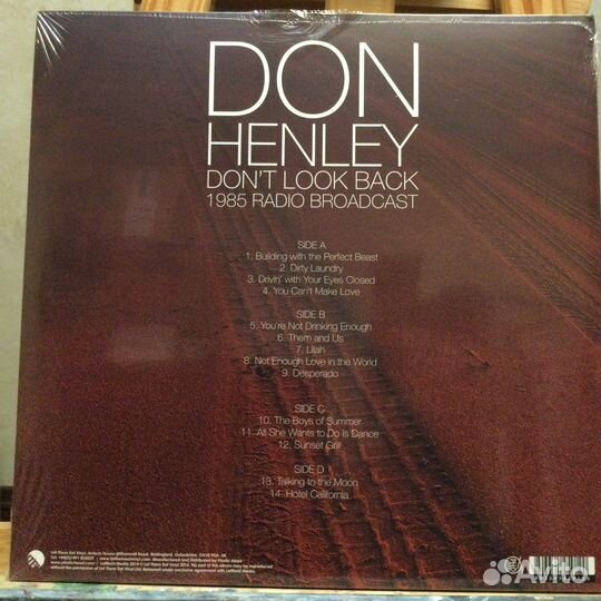 Don Henley/Dont Look Back-1985 Radio Broadcast,new