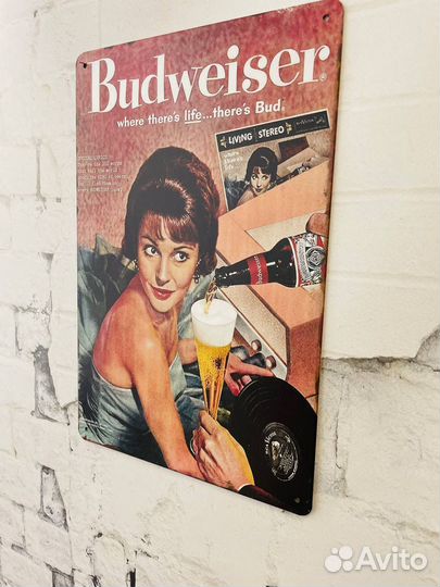 Декор на стену табличка Budweiser Beer