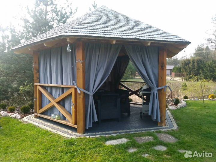 Уличные шторы для беседки из ткани оксфорд