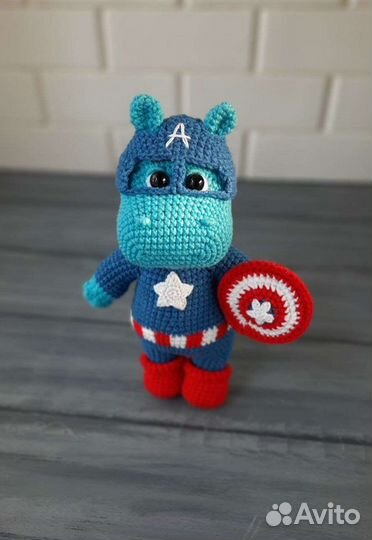 Игрушки вязаные крючком бегемотик