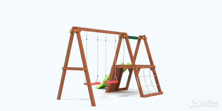 Спортивный комплекс уличный горка качели турник