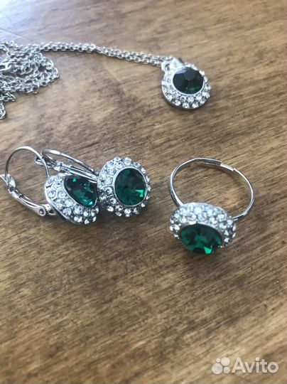 Серьги,кулон,колечко