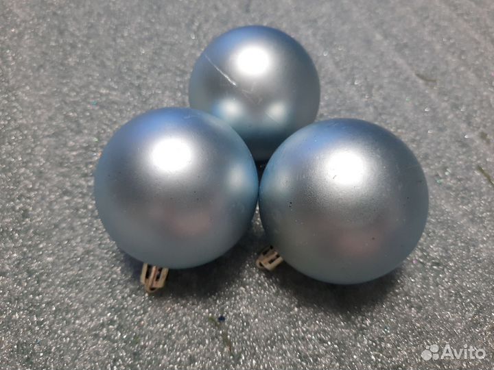 Елочные игрушки, 6 см, голубые
