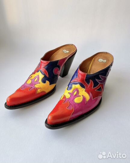 Мюли казаки из кожи винтаж