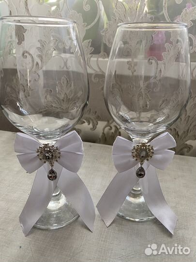 Свадебные бокалы ручной работы