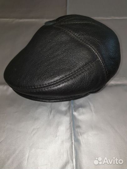 Мужская кожаная кепка зимняя