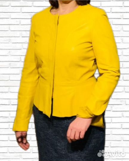 Кожаный пиджак женский 42 44
