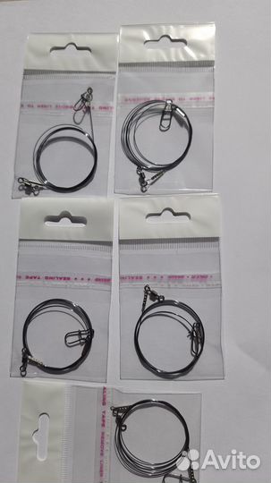 5шт. Поводки титан(нитинол) 75см-14кг