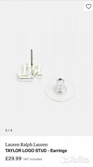 Новый комплект Ralph Lauren пусеты с цепочкой