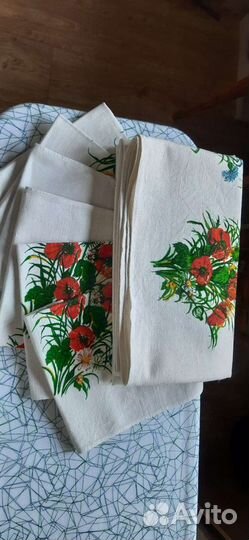Скатерть льняная и 6 салфеток