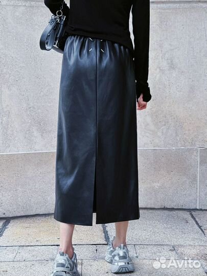 Кожаная юбка MM6